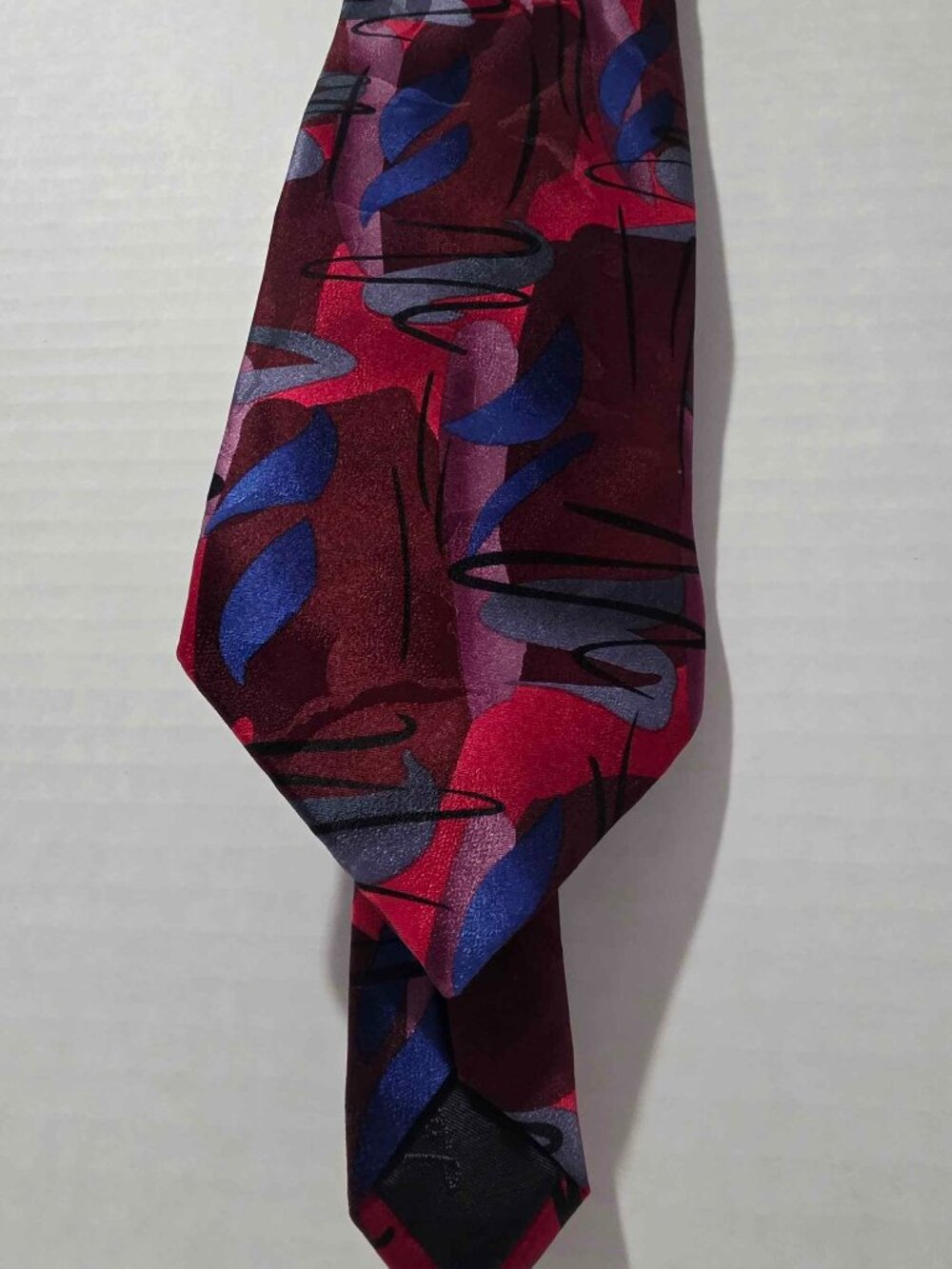 J Garcia Jerry Garcia Silk Tie Abstract Art Burgundy Blue Pink Necktie